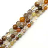 AA Natural Rutilated Quartz Hair Crystal Stone Beads 15 Inches