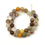 AA Natural Rutilated Quartz Hair Crystal Stone Beads 15 Inches