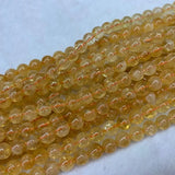 8mm Yellow Citrine Beads for Jewelry Making 15''