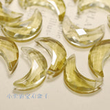 London Blue/White/Pink/Green/Lemon Quartz Moon Faceted Beads