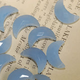London Blue/White/Pink/Green/Lemon Quartz Moon Faceted Beads
