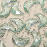 London Blue/White/Pink/Green/Lemon Quartz Moon Faceted Beads