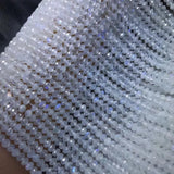 MOONSTONE roundel faceted 3*4NN RAINBOW loose beads for DIY jewelry