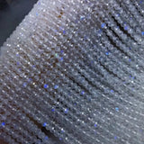MOONSTONE roundel faceted 3*4NN RAINBOW loose beads for DIY jewelry