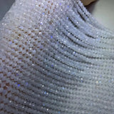 MOONSTONE roundel faceted 3*4NN RAINBOW loose beads for DIY jewelry