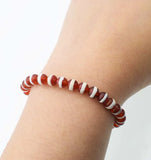 6mm Red Line Agate Bracelet 7.5inch Natural Beads