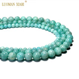 High Round Amazonite Stone Beads 6/8/10mm Strand 15.5''