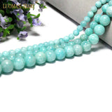High Round Amazonite Stone Beads 6/8/10mm Strand 15.5''