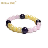 AAA Natural Stone Beads Bracelet - Rose Quartzs, Amethysts, Citrines