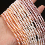 AAA+ 4-5mm Freshwater Pearl Beads Flat Round Small Loose Bead Jewelry Making