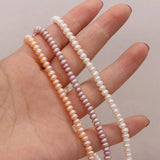 AAA+ 4-5mm Freshwater Pearl Beads Flat Round Small Loose Bead Jewelry Making