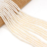 AAA+ 4-5mm Freshwater Pearl Beads Flat Round Small Loose Bead Jewelry Making