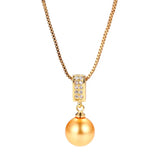 AAA+ 8-9mm Yellow South Sea Pearl Pendant Necklace