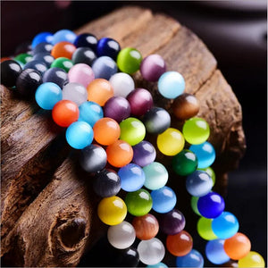 AAA+ Cat Eye Beads 6-12MM Glass String Loose Opal DIY Charm Beads Z458