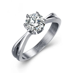 CZ Rings Set Stainless Steel Wedding Jewelry