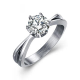 CZ Rings Set Stainless Steel Wedding Jewelry