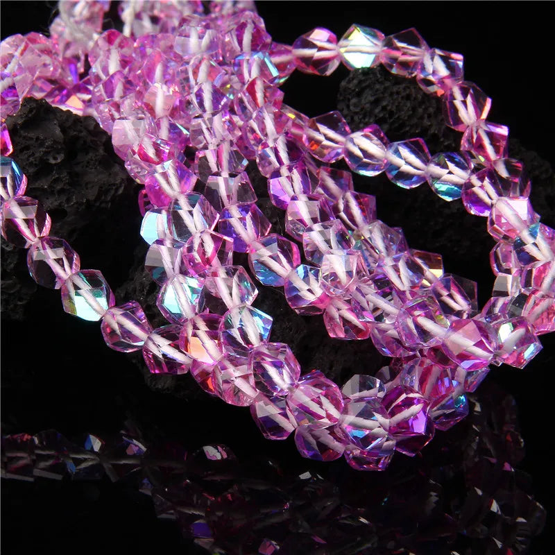 AAA+ Austrian Crystal Glass Beads Purple MoonStone Spacer Beads