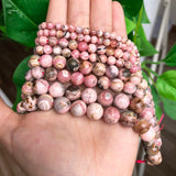 AAA Argentina Rhodochrosite Round Loose Beads DIY Jewelry Bracelet 7.5''