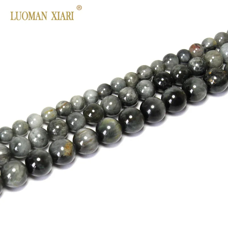 Hawk's Eye Natural Stone Round Beads 6/8/10mm Strand