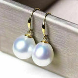AAA Japanese Akoya 10-12mm Pearl Earrings with Yellow Clasp