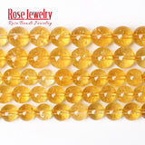 Natural Citrines Crystal Beads Yellow Quartz Stone Beads for Jewelry Making