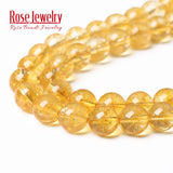 Natural Citrines Crystal Beads Yellow Quartz Stone Beads for Jewelry Making