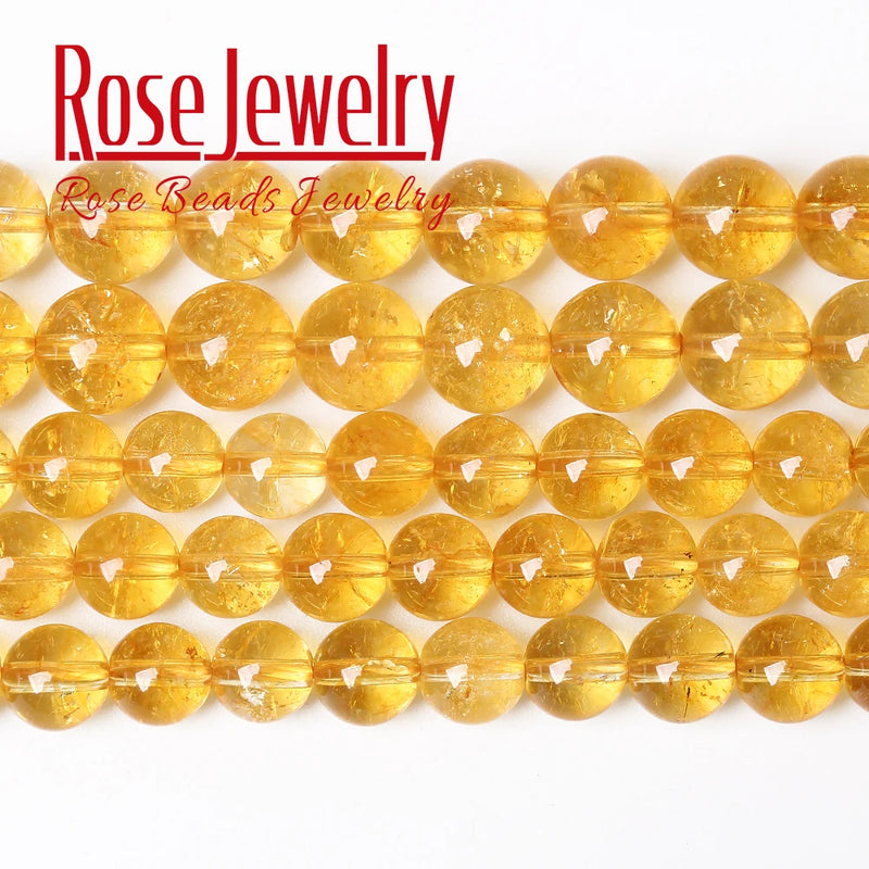 Natural Citrines Crystal Beads Yellow Quartz Stone Beads for Jewelry Making