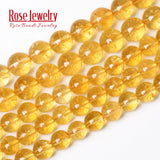Natural Citrines Crystal Beads Yellow Quartz Stone Beads for Jewelry Making