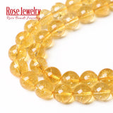 Natural Citrines Crystal Beads Yellow Quartz Stone Beads for Jewelry Making