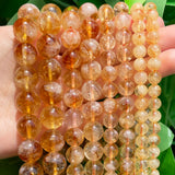 Natural Citrines Stone Beads Yellow Quartz Loose Minerals 15''