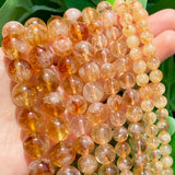 Natural Citrines Stone Beads Yellow Quartz Loose Minerals 15''