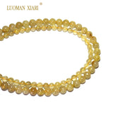 Natural Rutilated Quartz Round Stone Beads 15''
