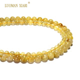 Natural Rutilated Quartz Round Stone Beads 15''