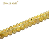 Natural Rutilated Quartz Round Stone Beads 15''