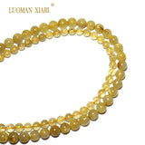 Natural Rutilated Quartz Round Stone Beads 15''