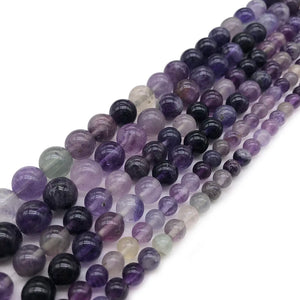 Purple Fluorite Stone Round Beads for Jewelry Making 6/8/10mm