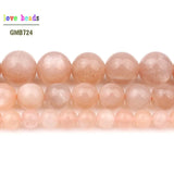 Natural Sunstone Round Stone Beads for Jewelry Making DIY 4mm 6mm 8mm 15''