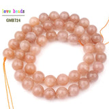 Natural Sunstone Round Stone Beads for Jewelry Making DIY 4mm 6mm 8mm 15''