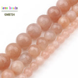 Natural Sunstone Round Stone Beads for Jewelry Making DIY 4mm 6mm 8mm 15''