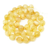 Natural Yellow Citrine Gemstone Beads Round Loose Beads 15''