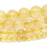 Natural Yellow Citrine Gemstone Beads Round Loose Beads 15''