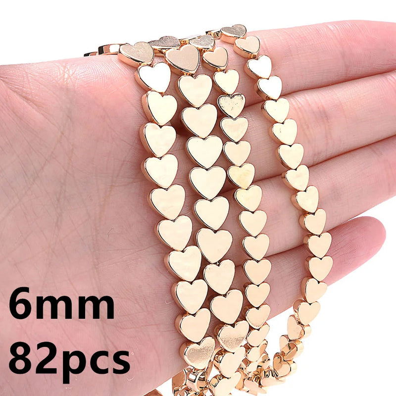 AAA+ Plated KC Hematite Love Heart Cube Beads for Jewelry Making