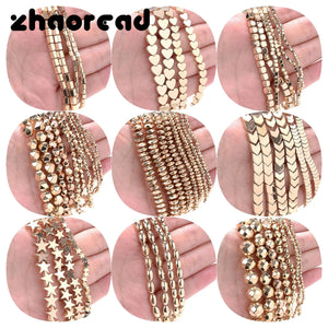 AAA+ Plated KC Hematite Love Heart Cube Beads for Jewelry Making