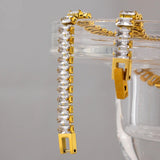 AAA Rectangle Zircon Chain Bracelet for Women Fine Jewelry Kpop