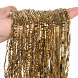 Gold-Plated Hematite Beads Star Cube Round Loose Beads