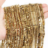 Gold-Plated Hematite Beads Star Cube Round Loose Beads
