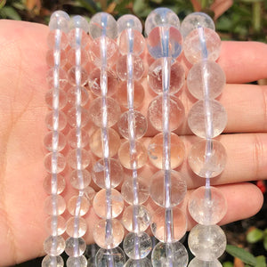 Natural Crystal Quartz Stone Beads Jewelry Making DIY Bracelet Necklace 15.5''