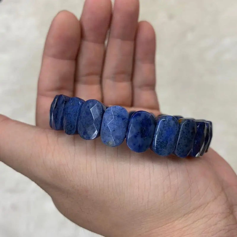 Natural Dumortierite Stone Beads Bracelet for Women and Men