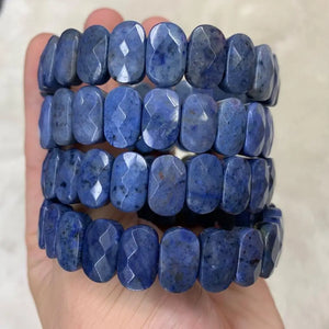 Natural Dumortierite Stone Beads Bracelet for Women and Men