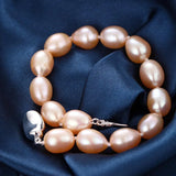 8-9mm Freshwater Water Drop Pearl Bracelet Women's Fine Jewelry